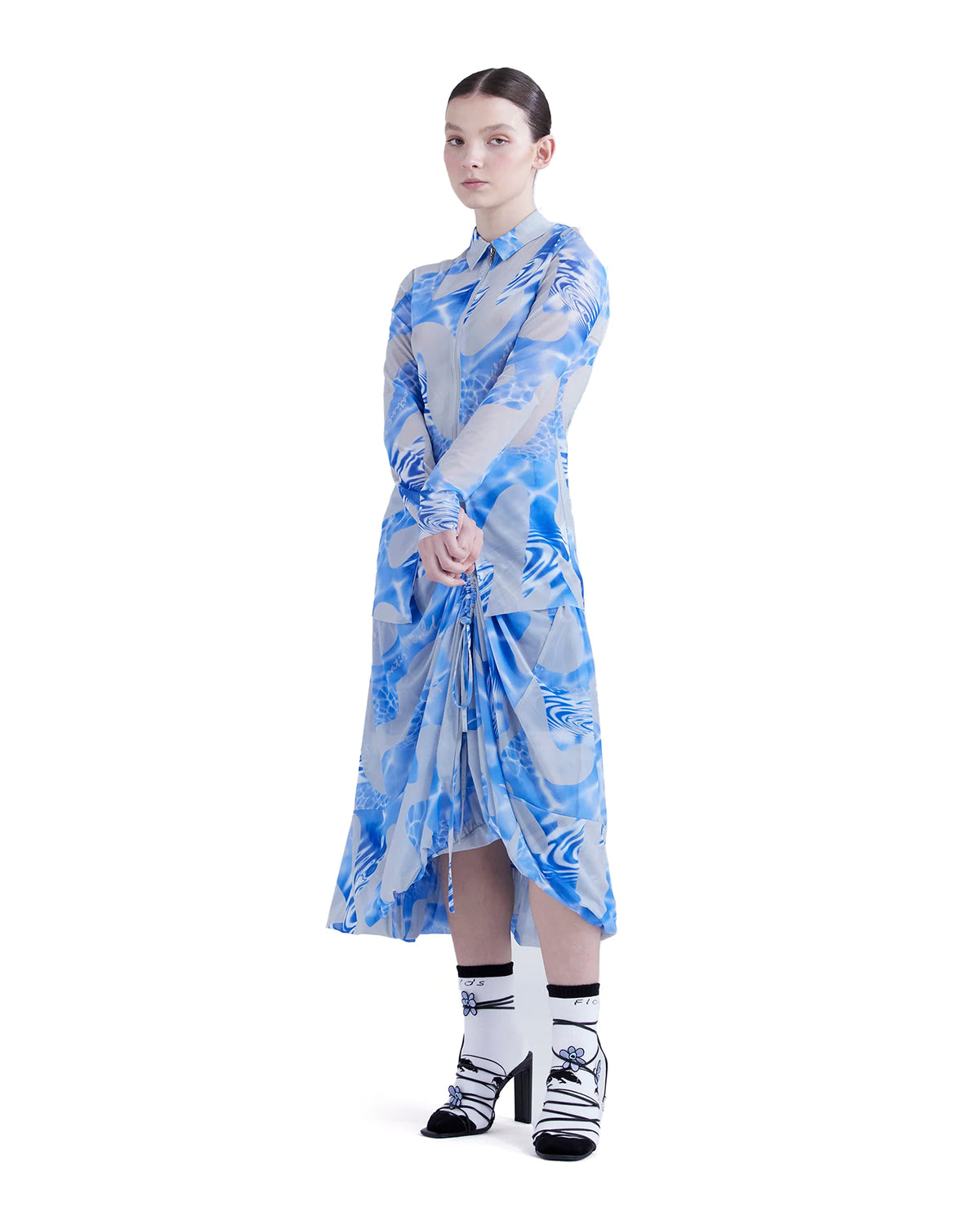 Perks and Mini (P.A.M.) | Lily Pads Mesh Long Skirt Multi - Concrete