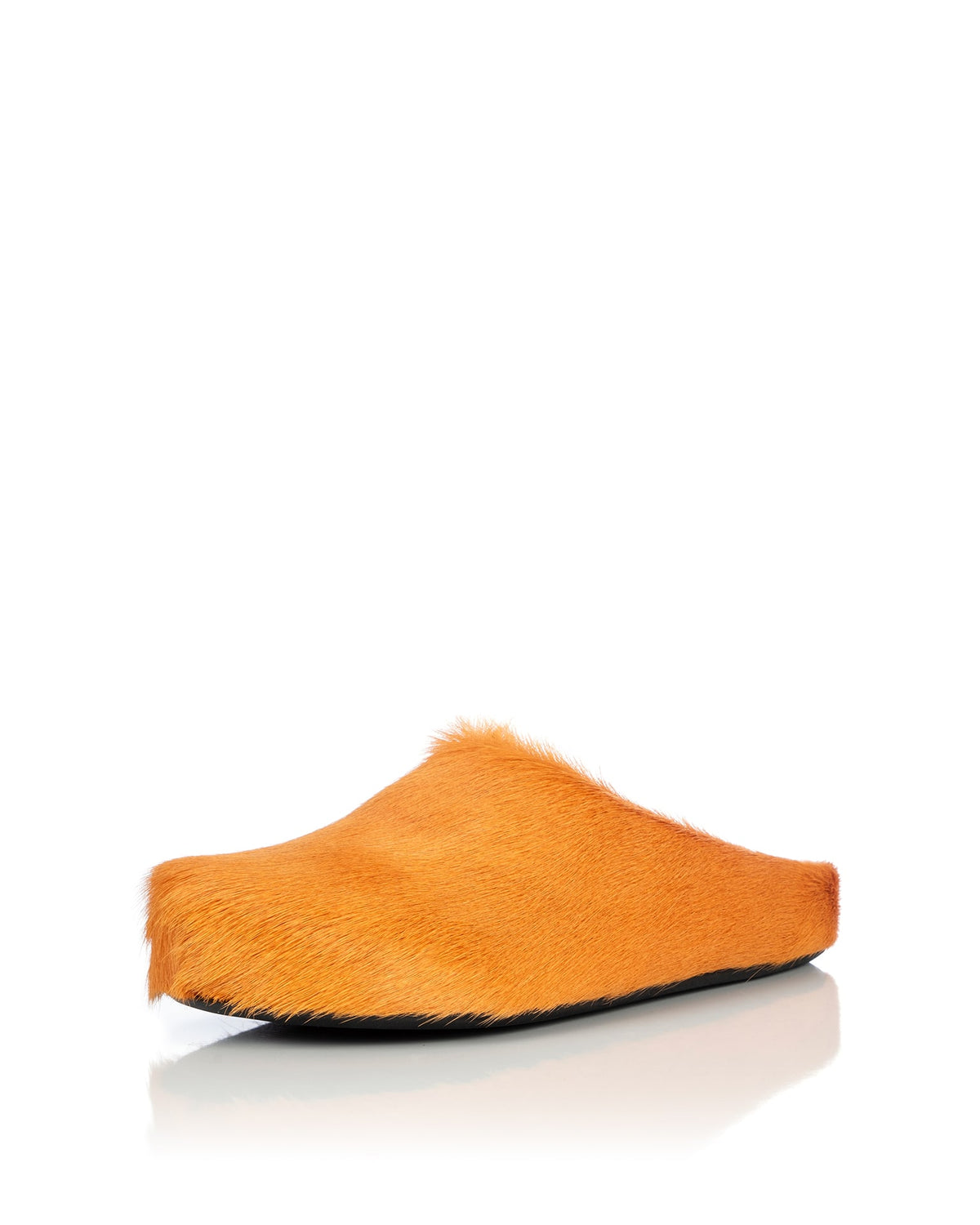 Marni | Long Calf Hair Fussbett Sabot Orange - Concrete