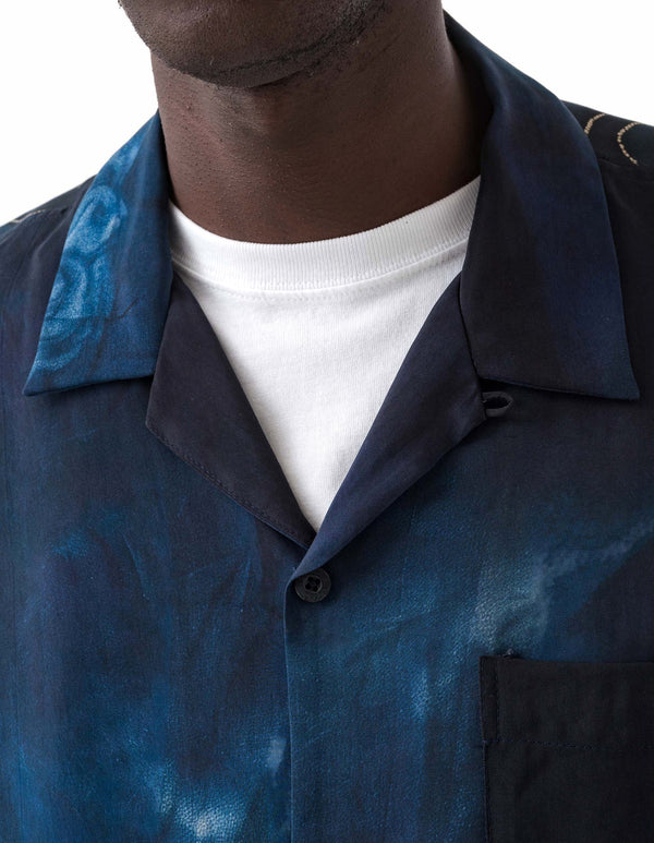 maharishi | Boro Crane Camp Collar Shirt Indigo - Concrete
