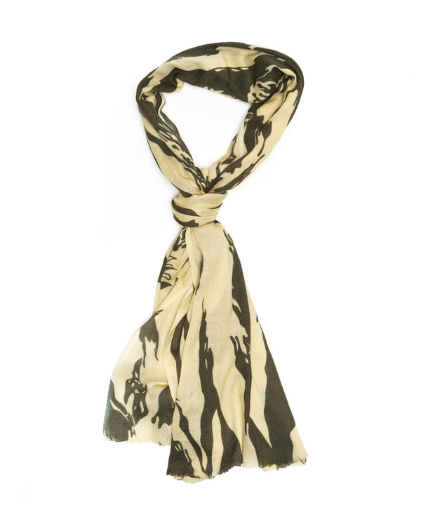 maharishi | Bonsai Tigerstripe Pashmina Scarf Ecru / Olive - Concrete