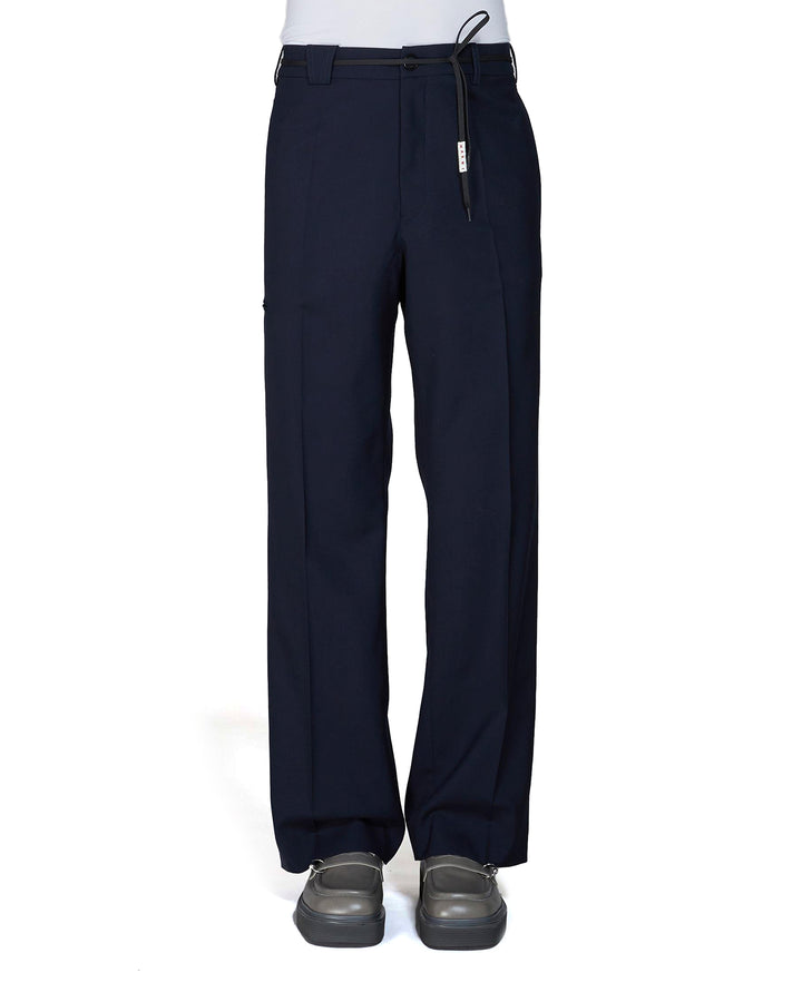 Marni | Tropical Wool Trousers Blueblack - Concrete