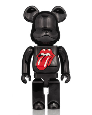 Medicom Toy | BE@RBRICK The Rolling Stones Lips & Tongue BLACK CHROME Ver. 1000% - Concrete