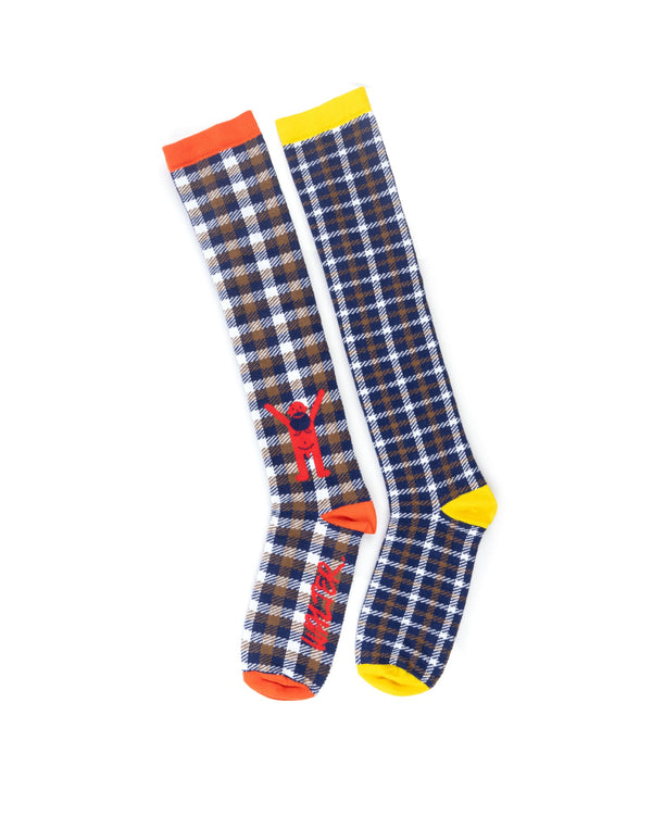 Walter Van Beirendonck | A-symmetric Check Socks Blue - Concrete