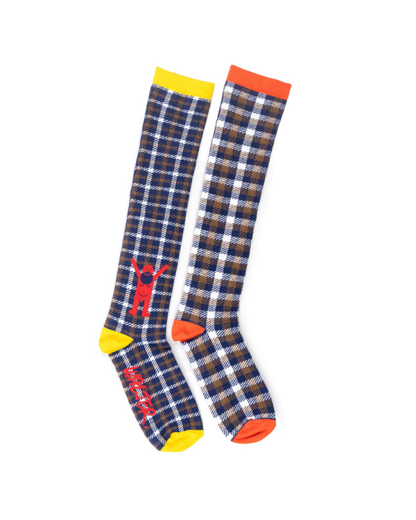 Walter Van Beirendonck | A-symmetric Check Socks Blue - Concrete