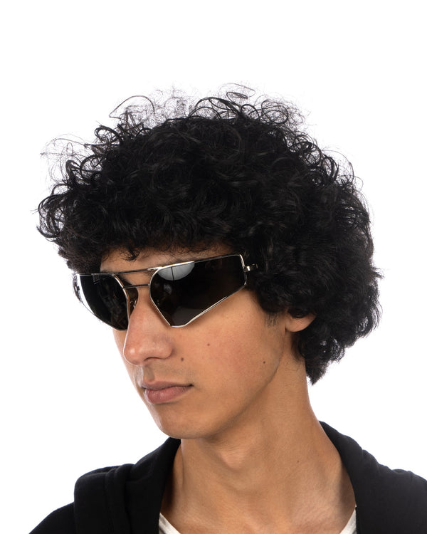 Rick Owens | Sunglasses Prong Silver Temple Black Lens - Concrete