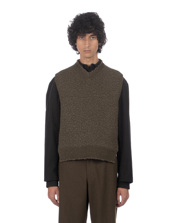 Craig Green | Washed Knit Blanket Vest Khaki - Concrete
