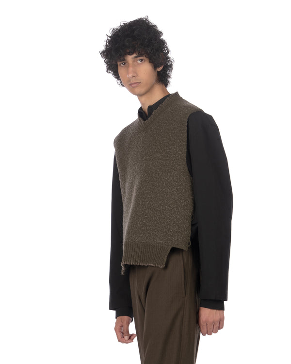 Craig Green | Washed Knit Blanket Vest Khaki - Concrete