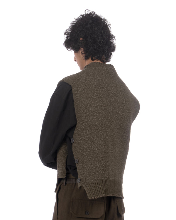 Craig Green | Washed Knit Blanket Vest Khaki - Concrete