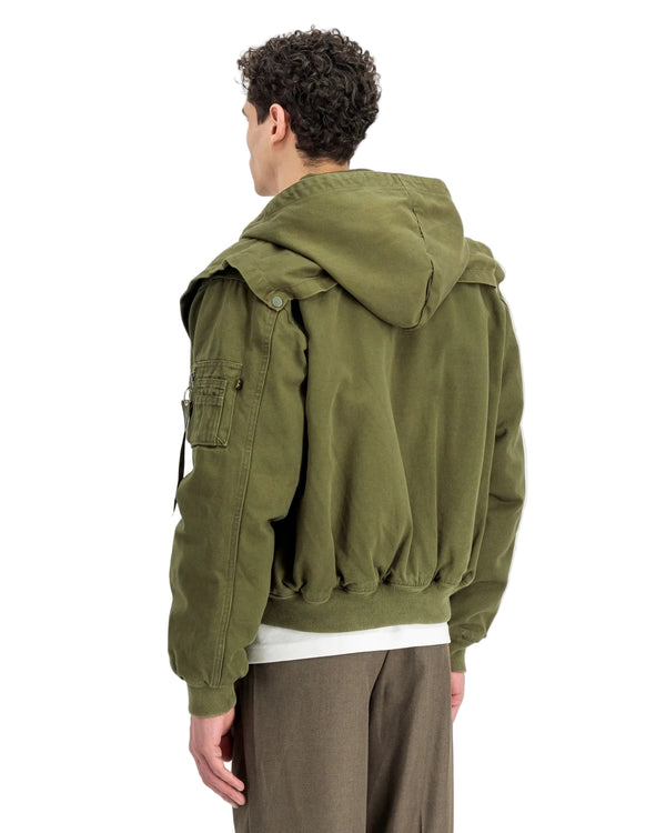 Alpha Industries CWU-45/P D-Tec Hood Bomber Jacket Dark Olive
