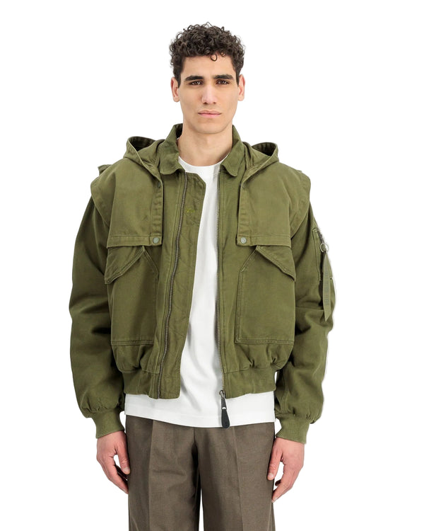 Alpha Industries CWU-45/P D-Tec Hood Bomber Jacket Dark Olive