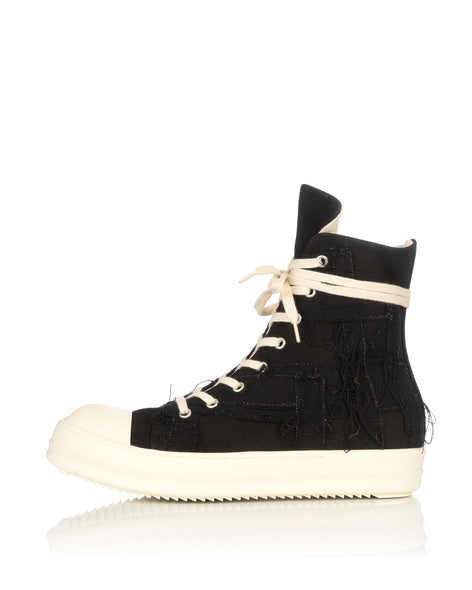 DRKSHDW by Rick Owens | Slashed Sneaks Black / Milk - Concrete