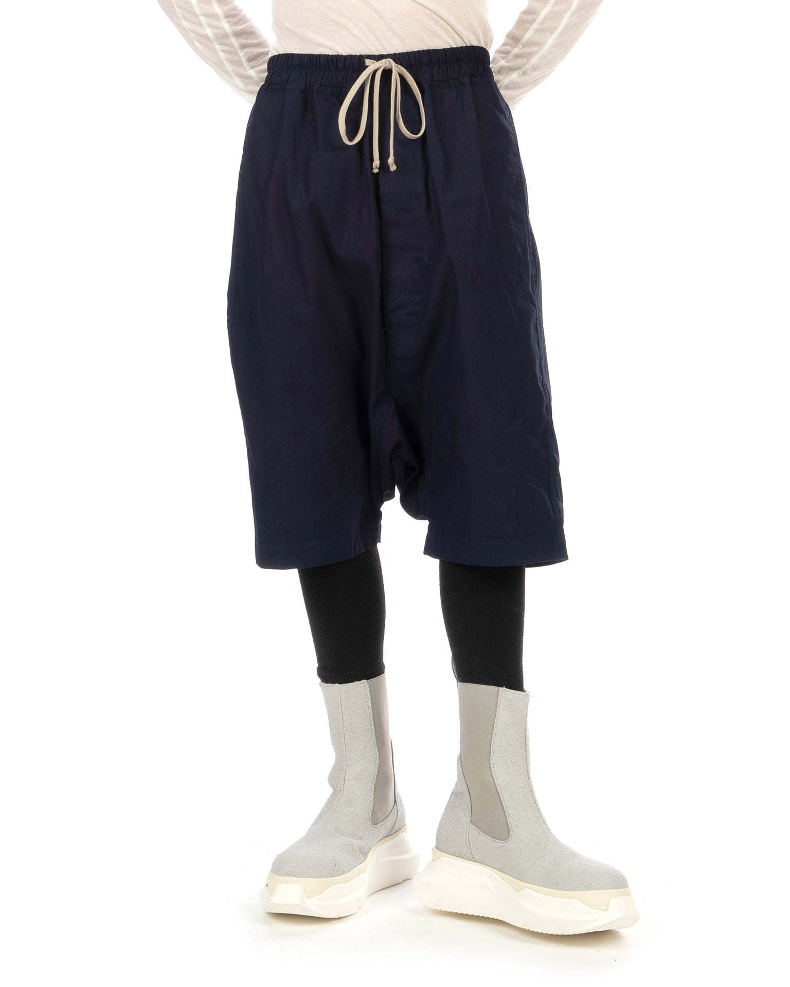DRKSHDW by Rick Owens | Drawstring Pod Shorts Indigo | Concrete