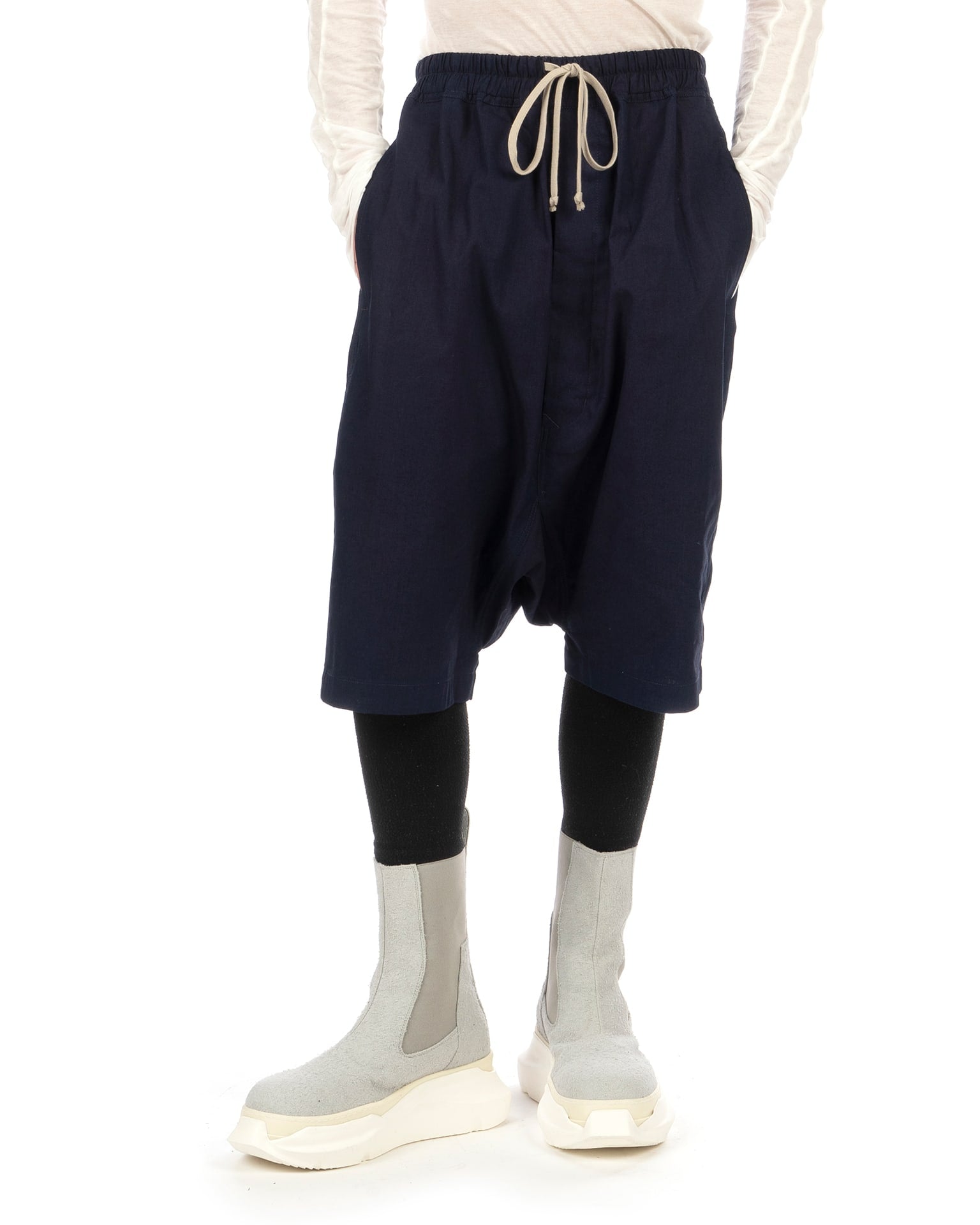 DRKSHDW by Rick Owens | Drawstring Pod Shorts Indigo | Concrete