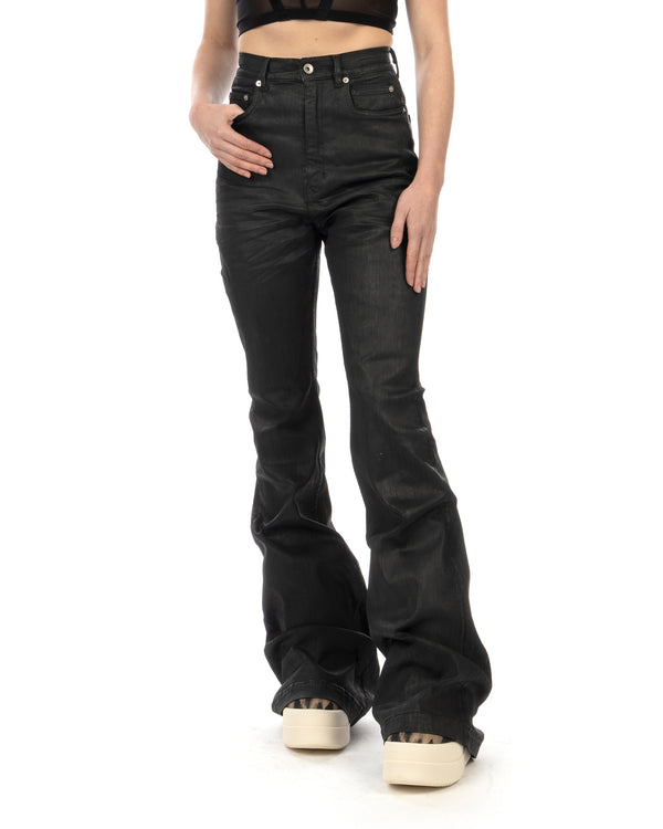 DRKSHDW by Rick Owens | W Bolan Bootcut Black Wax - Concrete