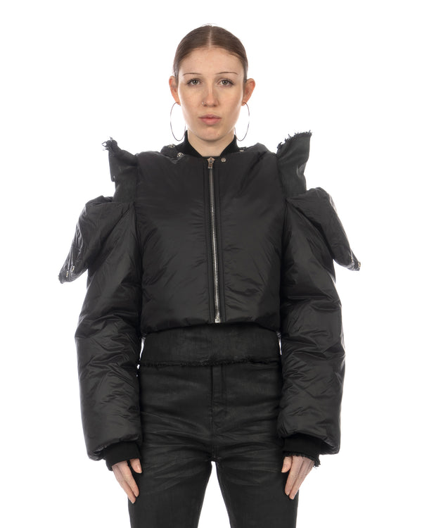 DRKSHDW by Rick Owens | U Hooded Padded Jacket Black - Concrete
