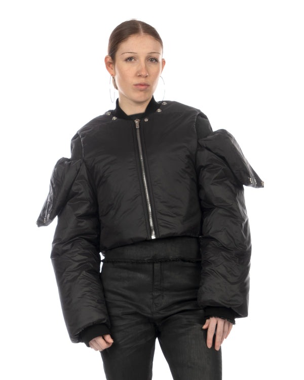 DRKSHDW by Rick Owens | U Hooded Padded Jacket Black - Concrete