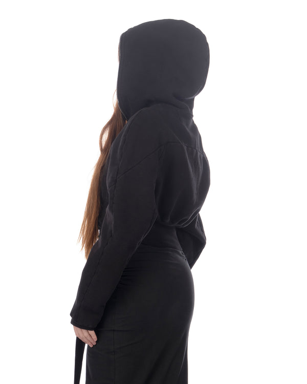DRKSHDW by Rick Owens | Collage Zipped Hoodie Black - Concrete