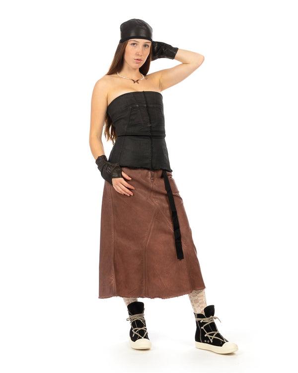 DRKSHDW by Rick Owens | W Splintered Denim Top Black Wax