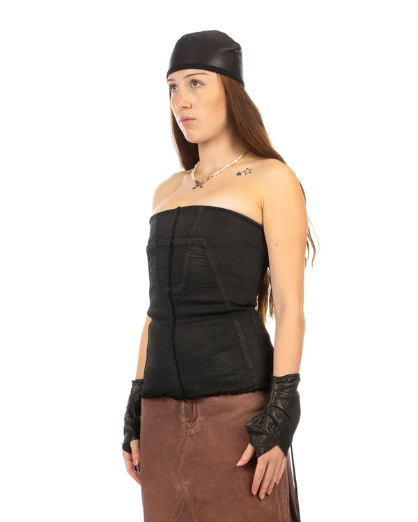 DRKSHDW by Rick Owens | W Splintered Denim Top Black Wax