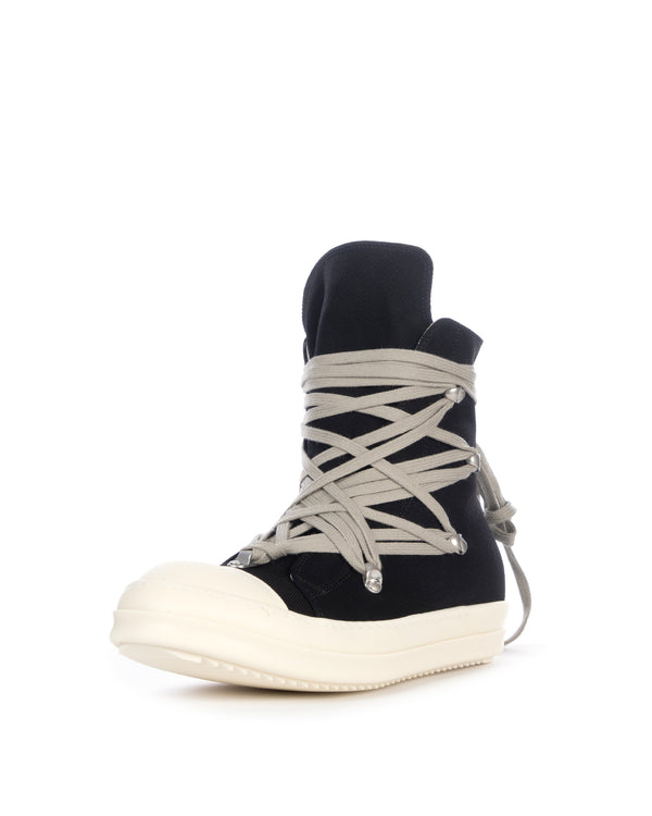 DRKSHDW by Rick Owens | Denim Sneaks Megalace Black / Milk - Concrete