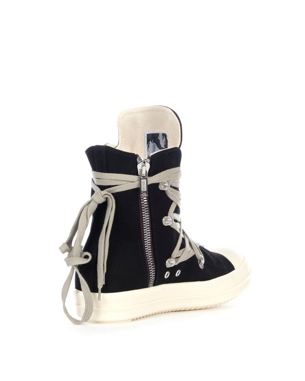 DRKSHDW by Rick Owens | Denim Sneaks Megalace Black / Milk - Concrete
