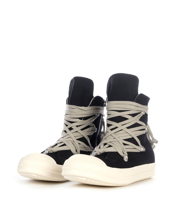 DRKSHDW by Rick Owens | Denim Sneaks Megalace Black / Milk - Concrete