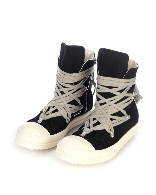 DRKSHDW by Rick Owens | Denim Sneaks Megalace Black / Milk - Concrete