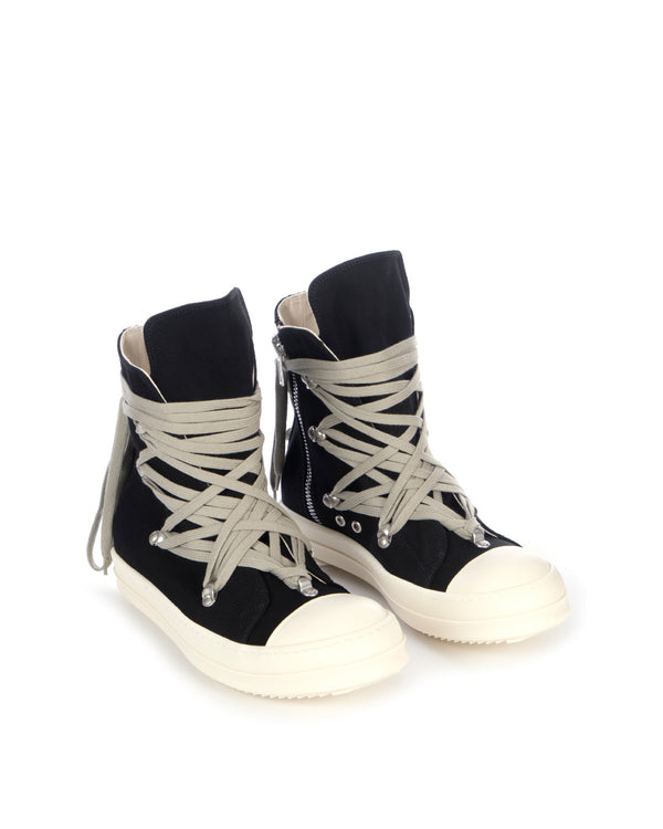 DRKSHDW by Rick Owens | Denim Sneaks Megalace Black / Milk - Concrete