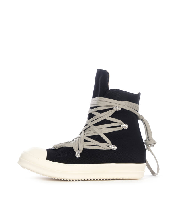 DRKSHDW by Rick Owens | Denim Sneaks Megalace Black / Milk - Concrete