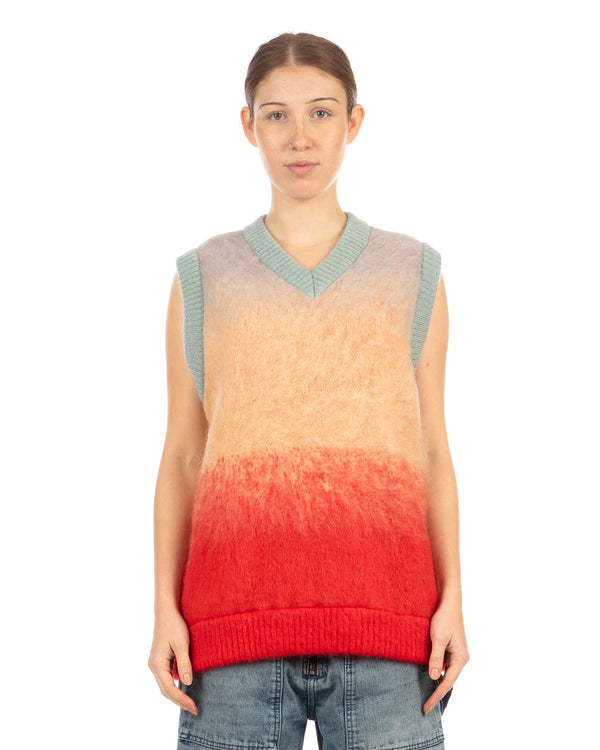 FACETASM | Ira Knit Vest Blue / Red - Concrete