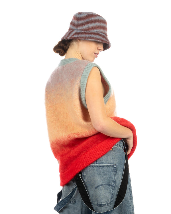 FACETASM | Ira Knit Vest Blue / Red - Concrete
