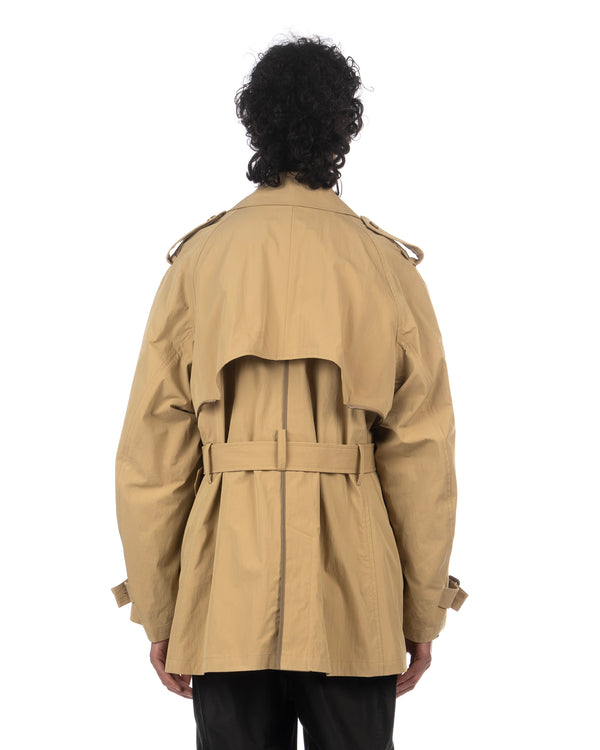 FACETASM | Zipper Layered Trench Coat Beige - Concrete