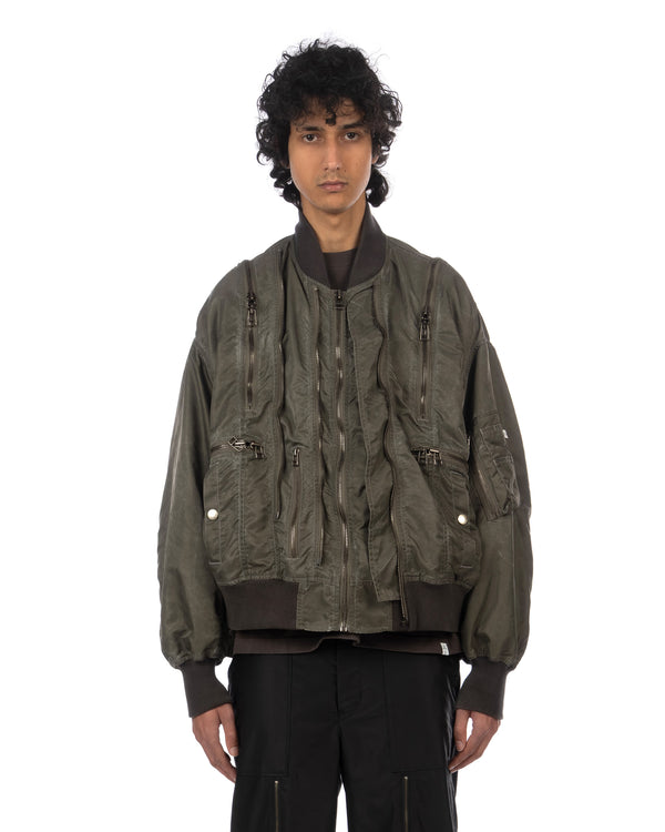 FACETASM | Zipper Bug Woven MA-1 Khaki - Concrete