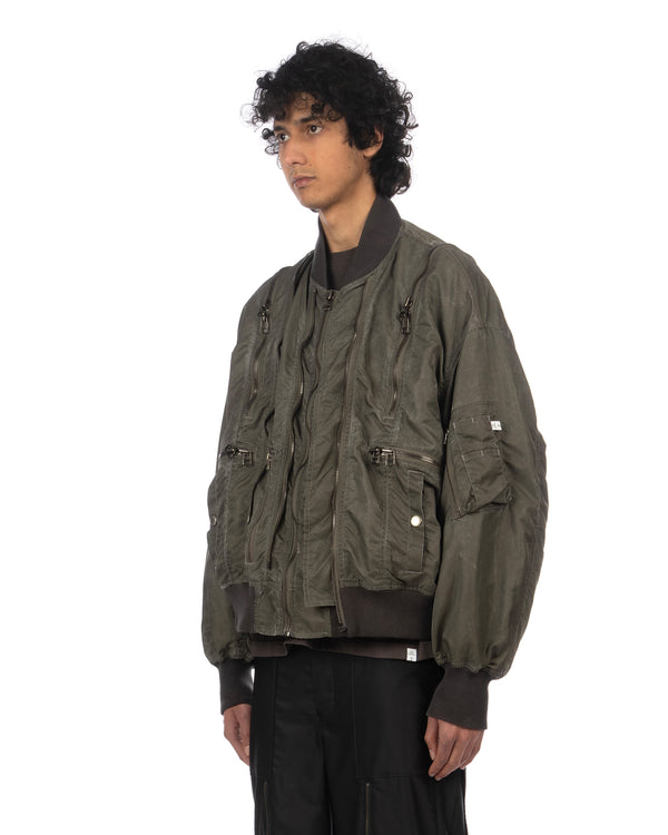 FACETASM | Zipper Bug Woven MA-1 Khaki - Concrete
