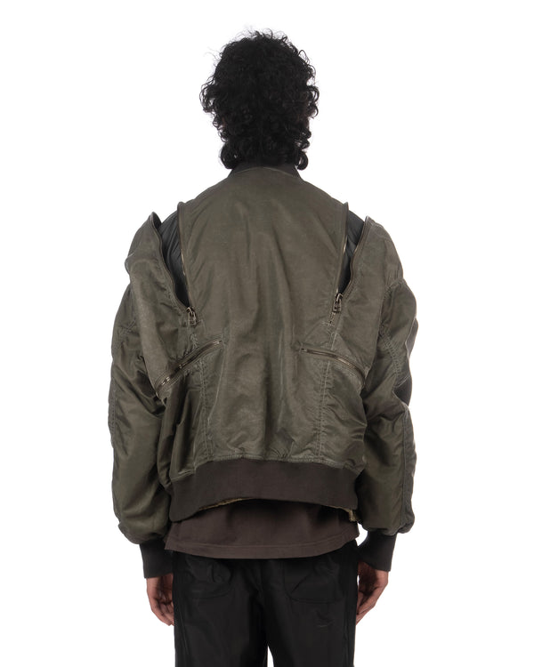 FACETASM | Zipper Bug Woven MA-1 Khaki - Concrete