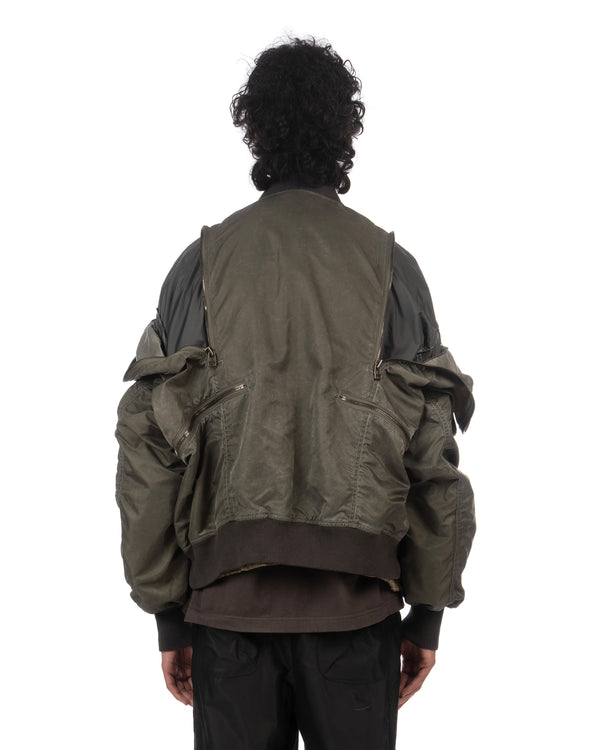 FACETASM | Zipper Bug Woven MA-1 Khaki - Concrete