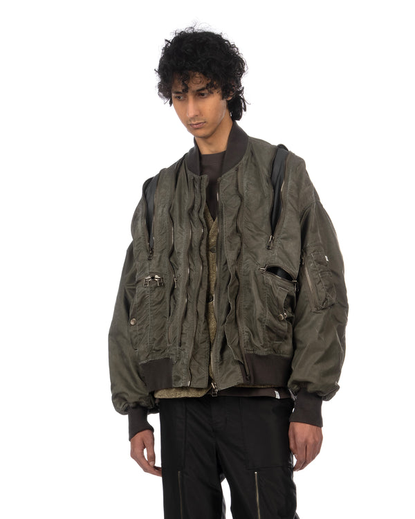 FACETASM | Zipper Bug Woven MA-1 Khaki - Concrete