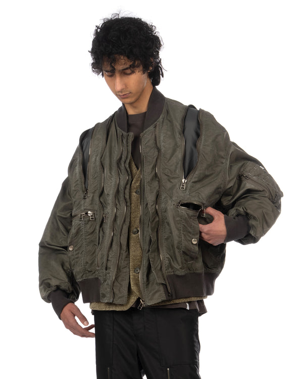 FACETASM | Zipper Bug Woven MA-1 Khaki - Concrete