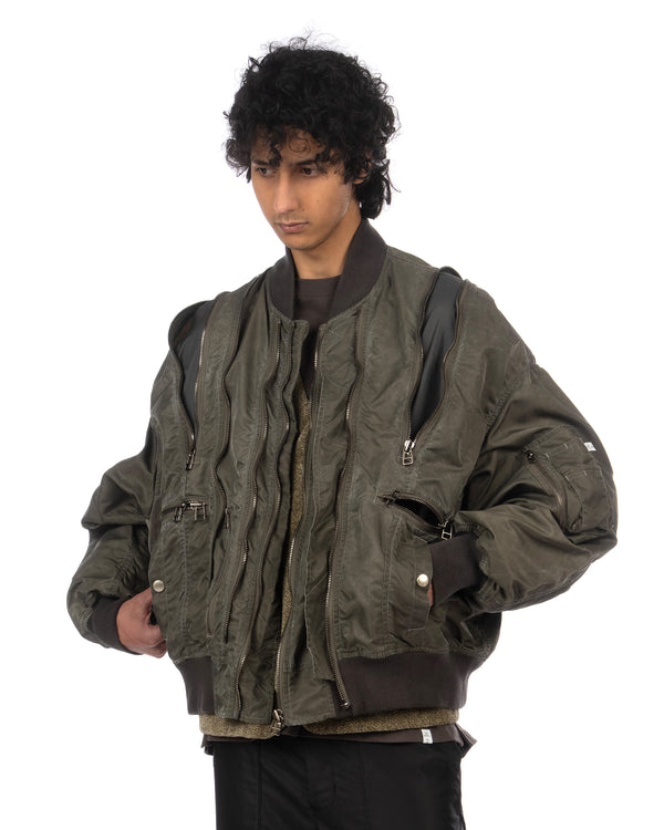 FACETASM | Zipper Bug Woven MA-1 Khaki - Concrete