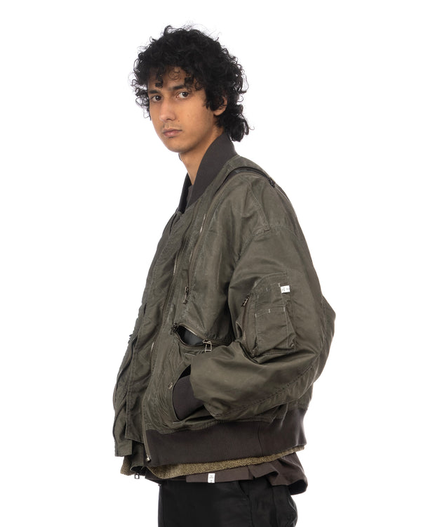 FACETASM | Zipper Bug Woven MA-1 Khaki - Concrete