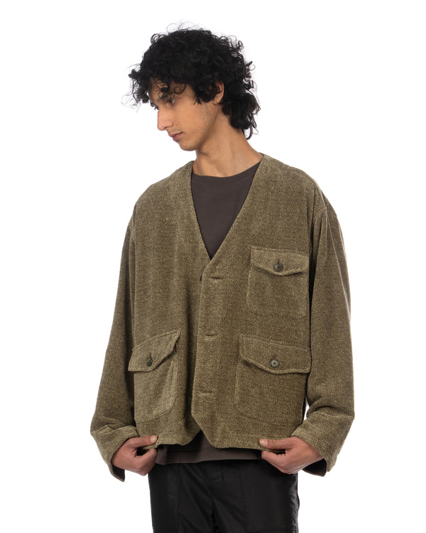 FACETASM | Imbari Knit Jacket Khaki - Concrete