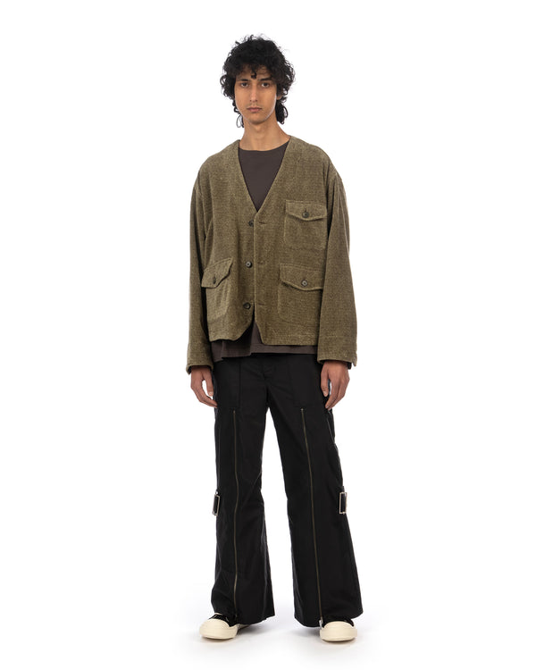 FACETASM | Imbari Knit Jacket Khaki - Concrete