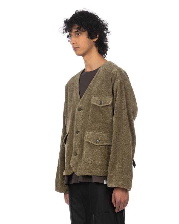 FACETASM | Imbari Knit Jacket Khaki - Concrete