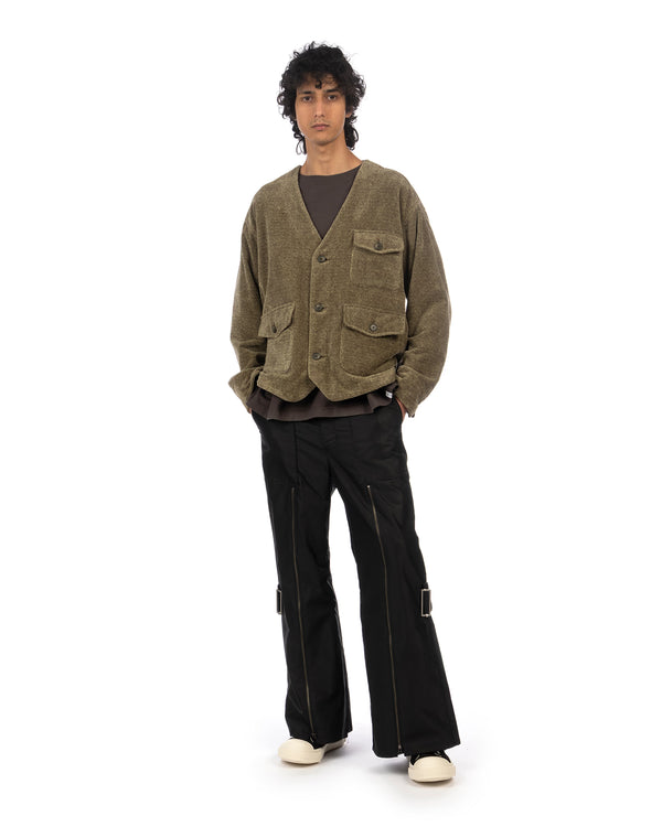 FACETASM | Imbari Knit Jacket Khaki - Concrete