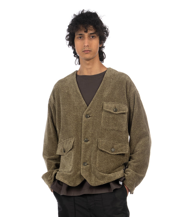 FACETASM | Imbari Knit Jacket Khaki - Concrete