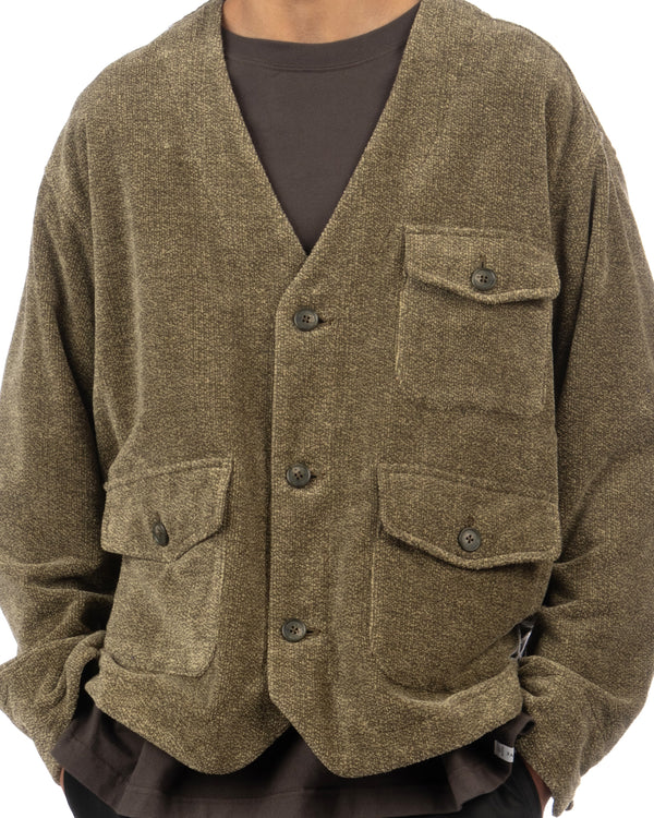 FACETASM | Imbari Knit Jacket Khaki - Concrete