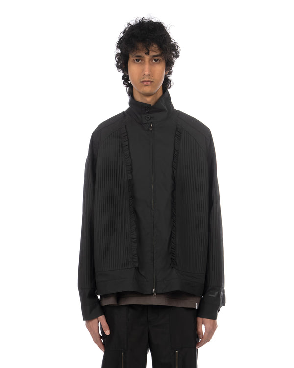 FACETASM | Pleated Panel Woven Jacket Black - Concrete