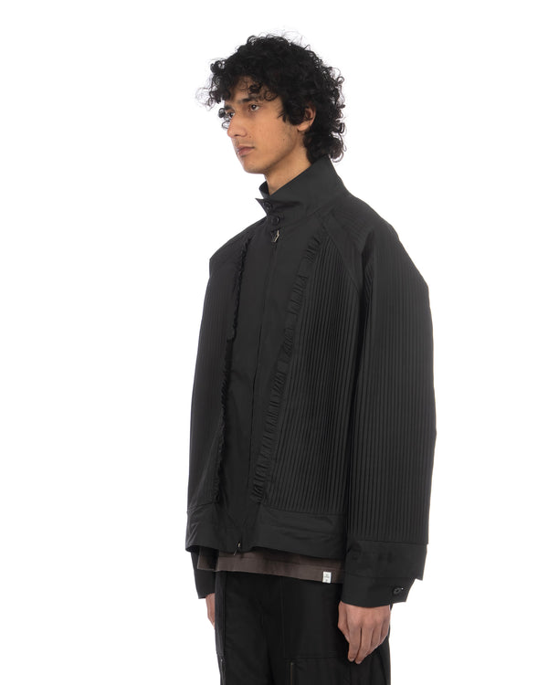 FACETASM | Pleated Panel Woven Jacket Black - Concrete