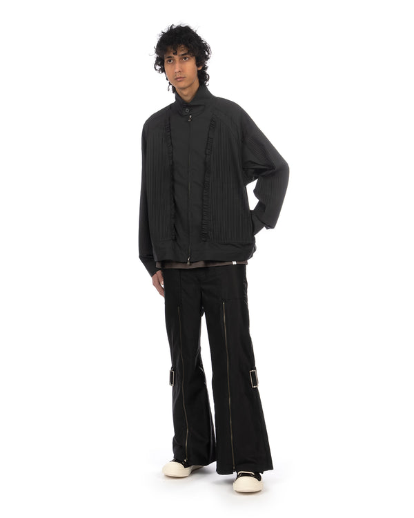 FACETASM | Flare Bondage Woven Pants Black - Concrete