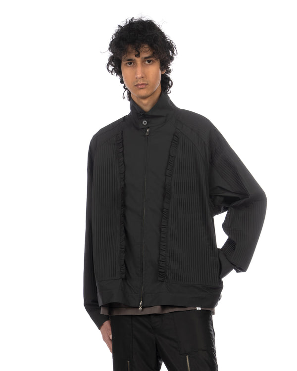 FACETASM | Pleated Panel Woven Jacket Black - Concrete